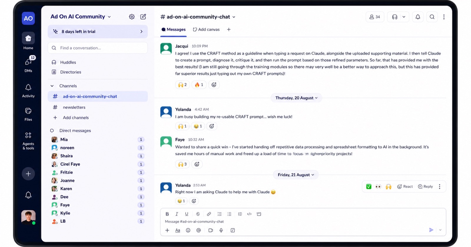 The Ad On Group community discussion space