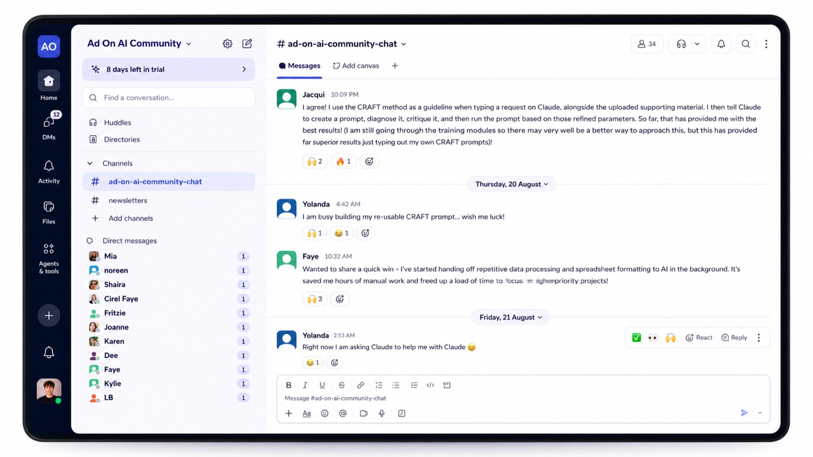 The Ad On Group community discussion space