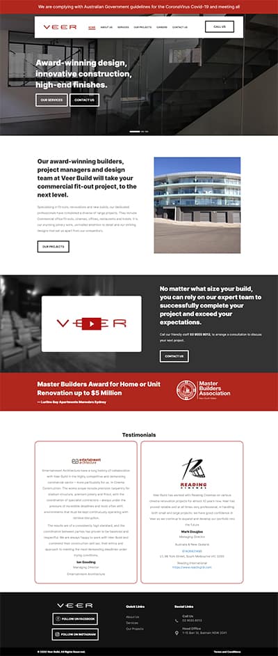 Veer website built by Ad On Digital