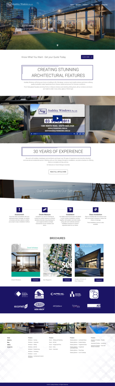 Audsley Windows website built by Ad On Digital