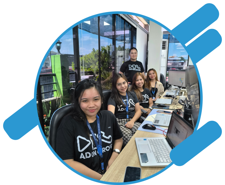 The Ad On Digital team working together at their desks