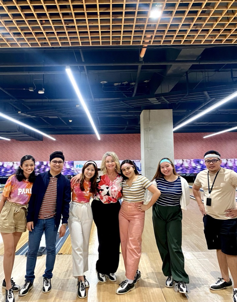 Staff taking part in an office dance and fitness class